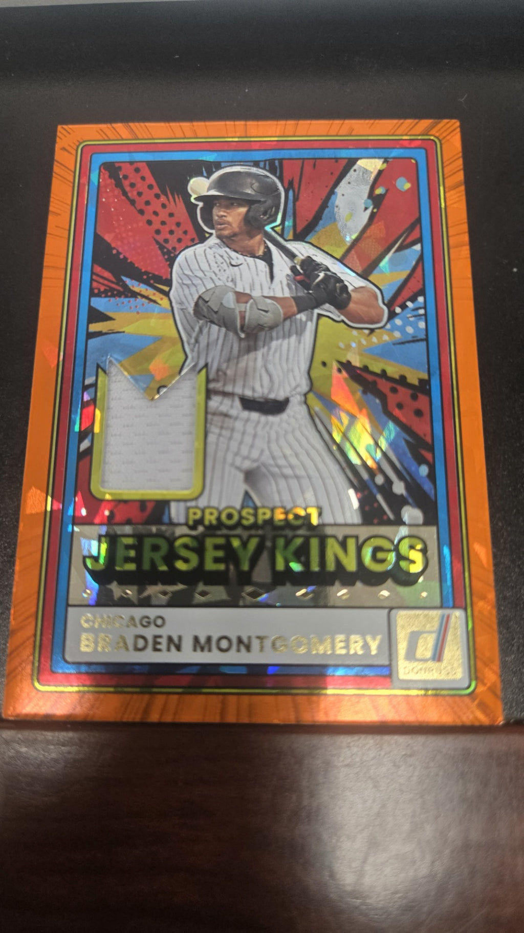 2026 Donruss Braden Montgomery Prospect Jersey Kings orange cracked ice jersey relic baseball card