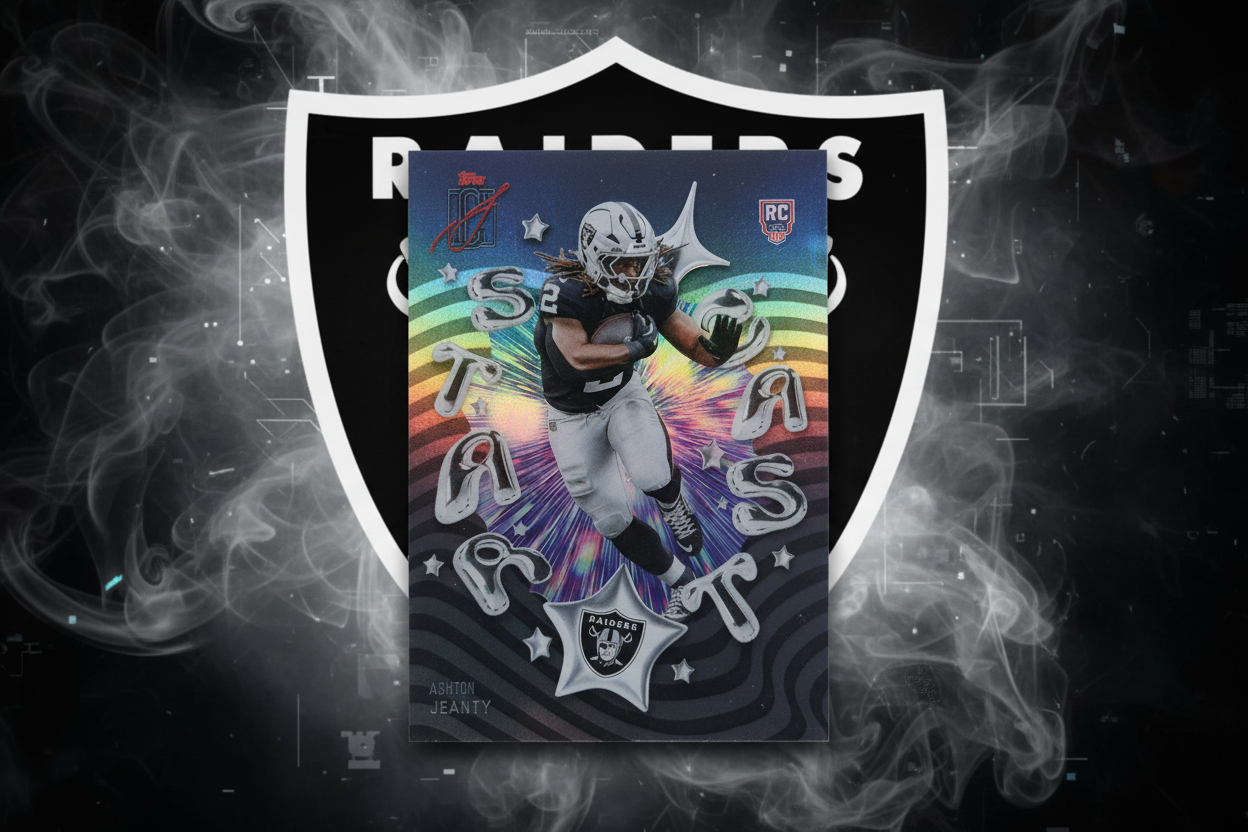 Ashton Jeanty Topps ICE SSP RC - Raiders Background