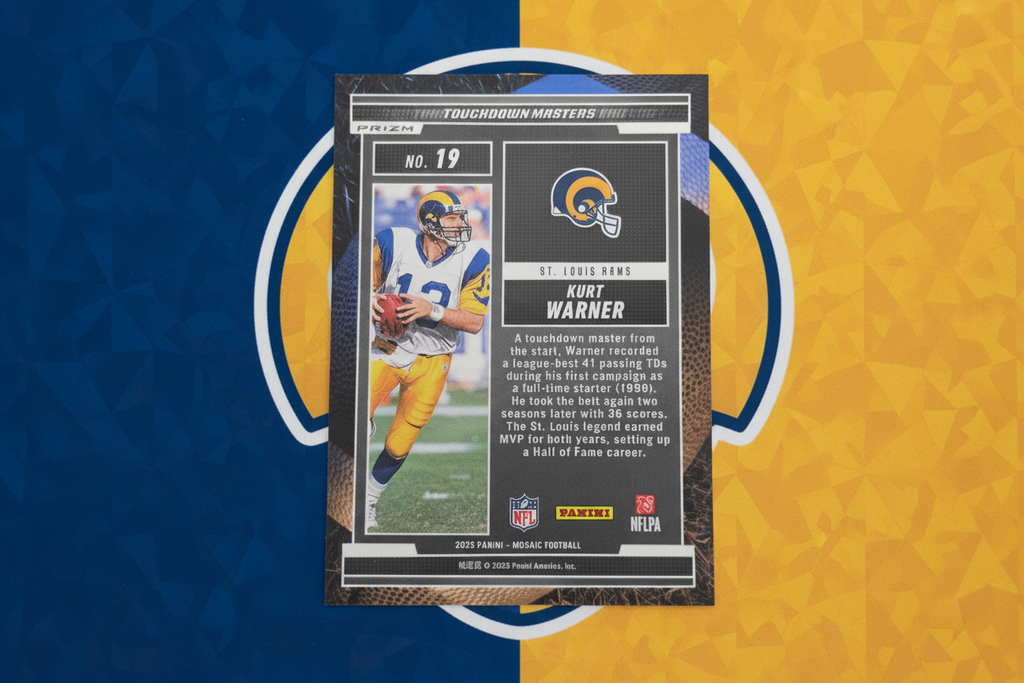 Kurt Warner Card Front - Rams Background