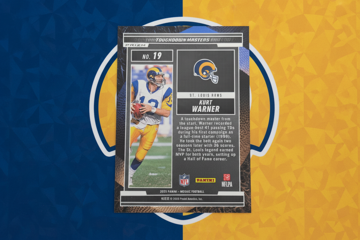 Kurt Warner Card Front - Rams Background