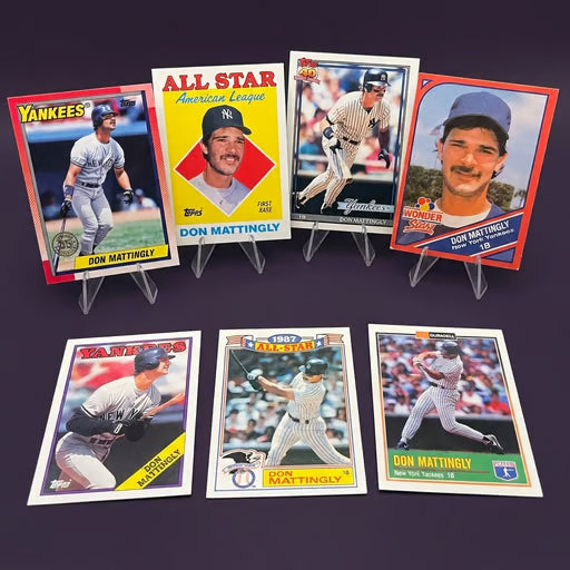 Lot of 7 Don Mattingly New York Yankees vintage baseball cards