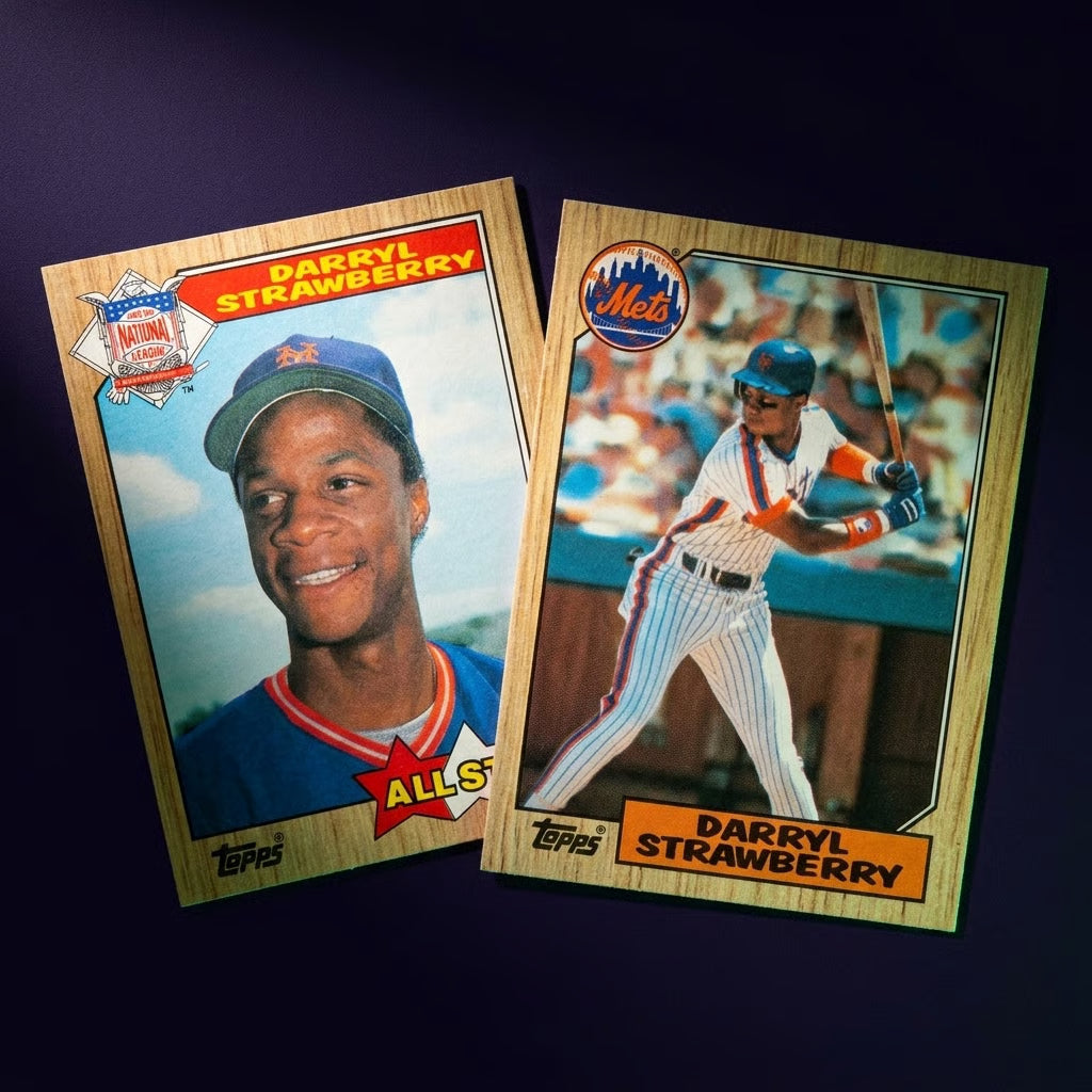 1987 Topps Darryl Strawberry New York Mets vintage baseball card lot