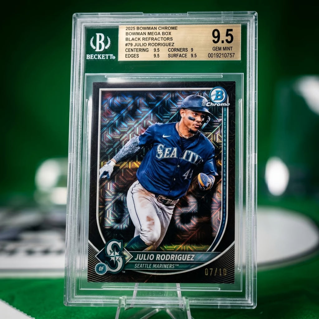 2025 Bowman Chrome Julio Rodriguez black refractor #79 07/10 BGS 9.5 Gem Mint baseball card