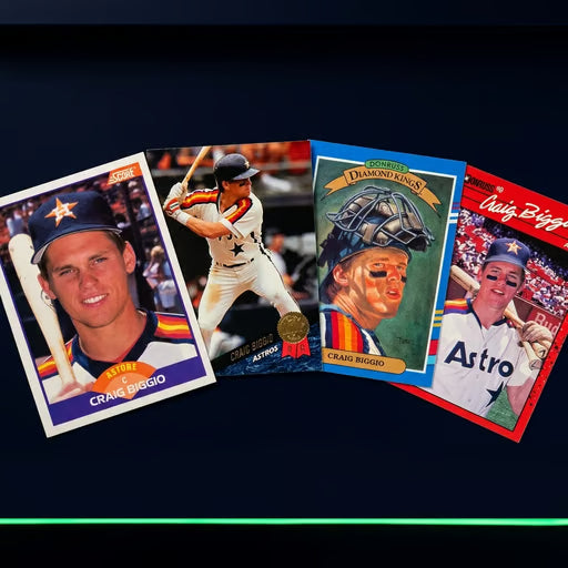 Lot of 4 vintage Craig Biggio Houston Astros baseball cards