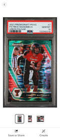 2021 Prizm Draft Picks Patrick Mahomes II Green Pulsar /25 PSA 10 football card
