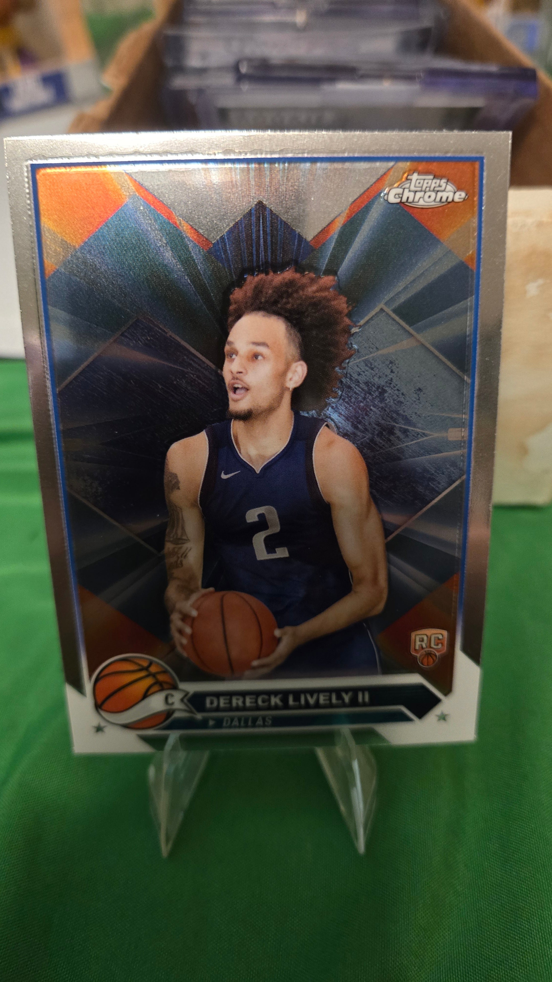 2023-24 Topps Chrome Dereck Lively II rookie card Dallas Mavericks center basketball card