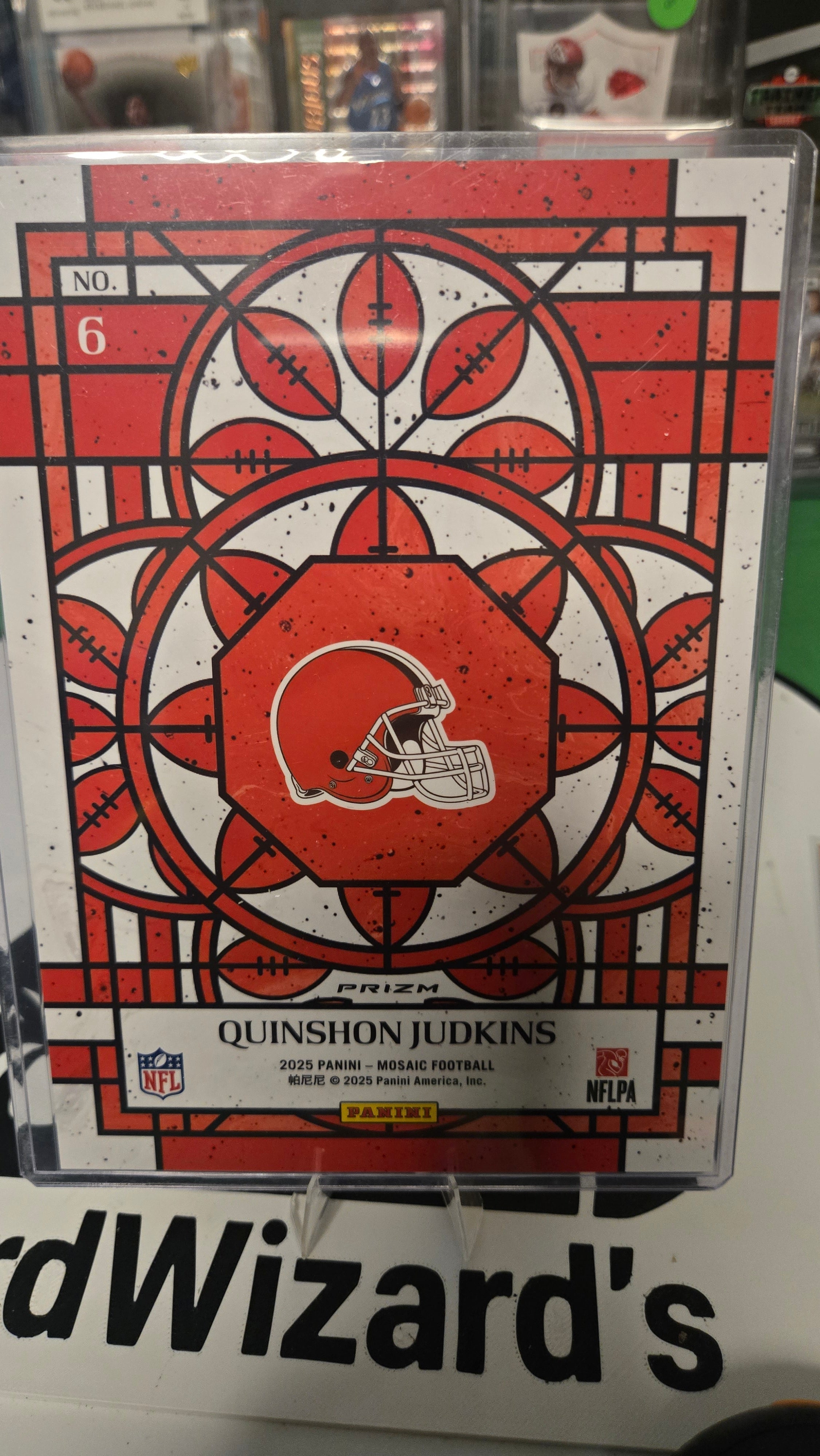 Quinshon Judkins 2025 Panini Mosaic Stained Glass Jumbo RC Prizm #6 Cleveland Browns