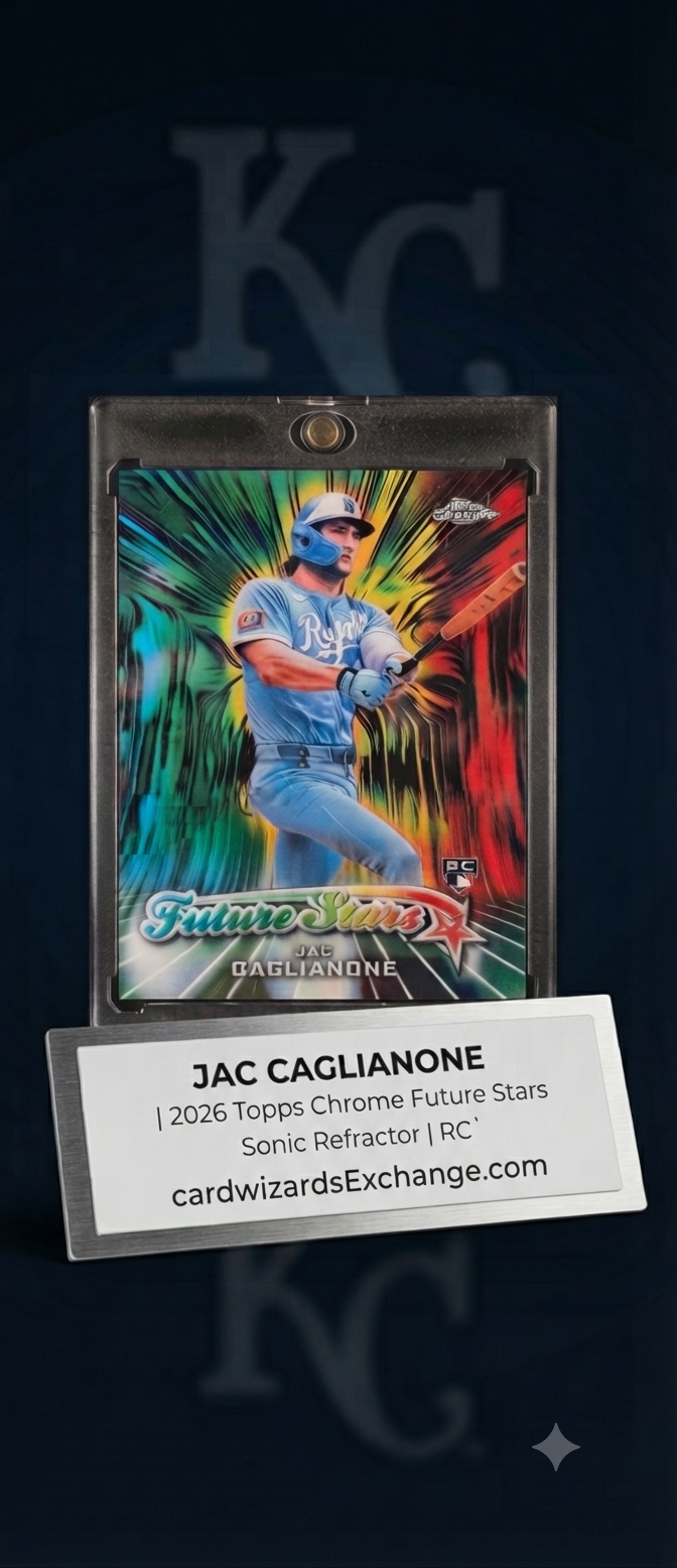Jac Caglianone 2026 Topps Chrome Future Stars Sonic Refractor RC – Royals